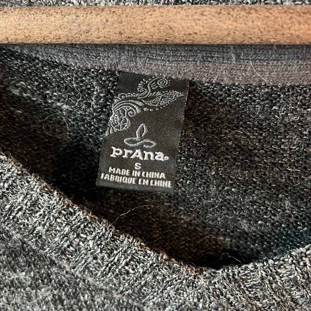 Prana Julien Charcoal Ombré Split Back V-Neck Sweater - Picture 4 of 6